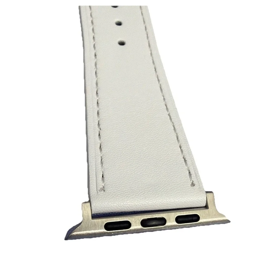 Strap Band WhiteUnisex's Leather replacement Band Series 10 iPhone Size 42/45 NW